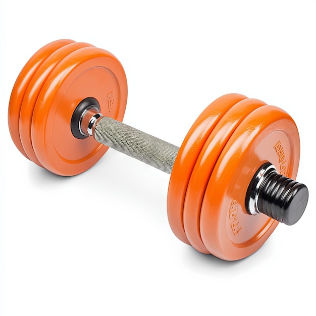 Orange Dumbbell for Strength Training and Fitness