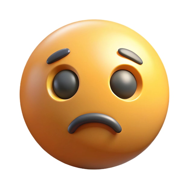 an orange embossed image of a sad face