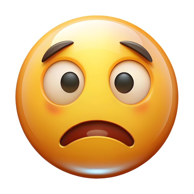 Photo an orange emoticon with a sad face and sad eyes