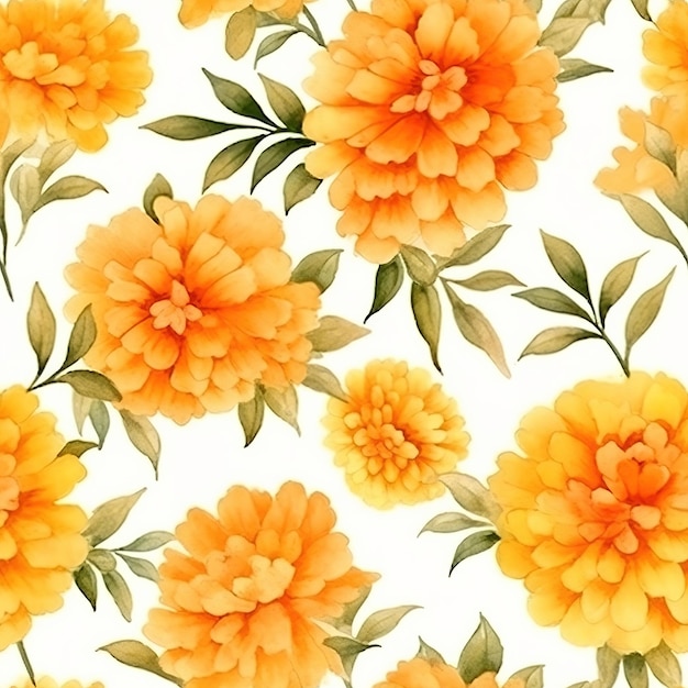 Orange flowers wallpapers that are watercolor and gouache