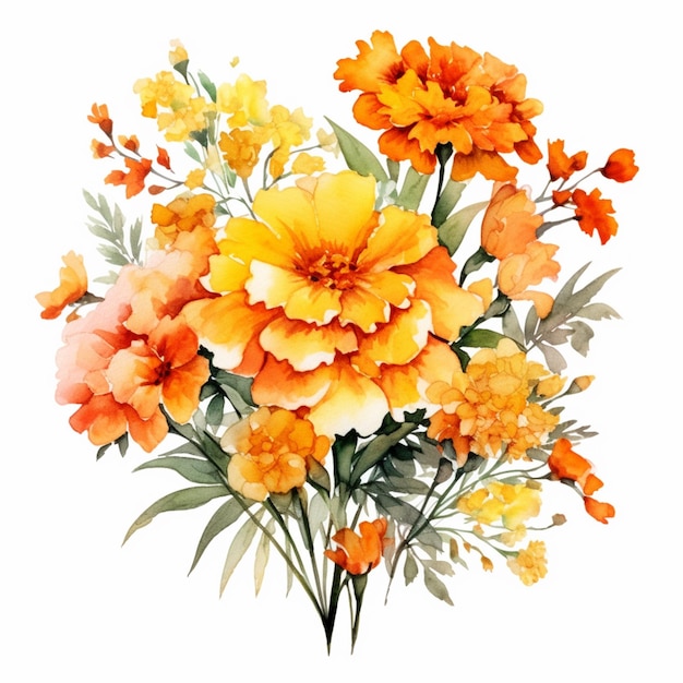 Orange flowers with a yellow background