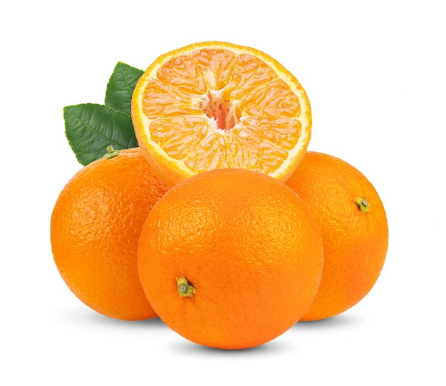 Orange fruit isolated on white background. Full depth of field