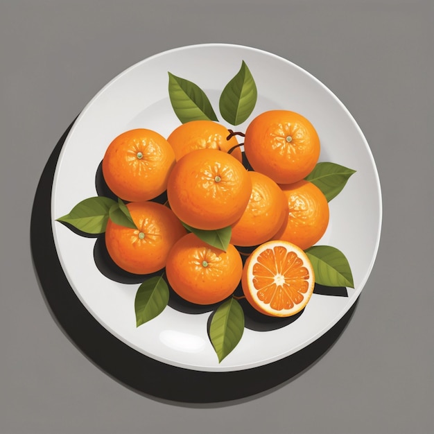 orange fruit on a plate black background fresh orange fruits