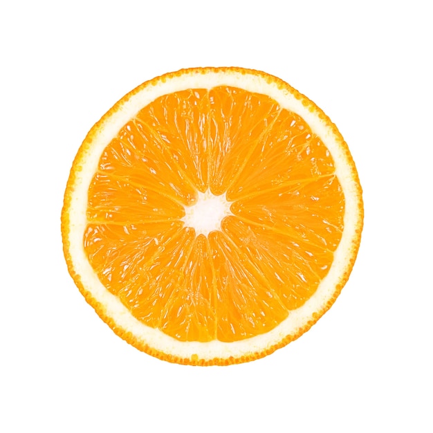 Orange fruit slice isolated on white