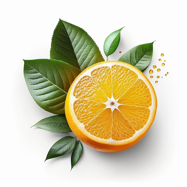 Orange fruits on a white background Generative AI