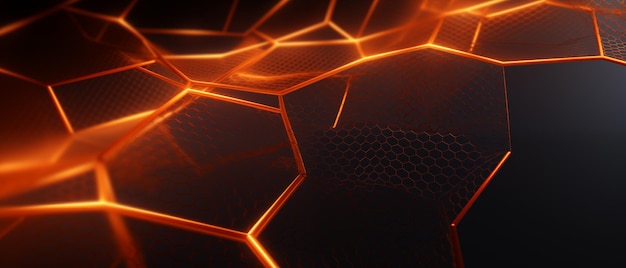 Orange futuristic and technological background Wallpaper