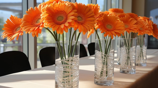 Orange gerbera centerpiece