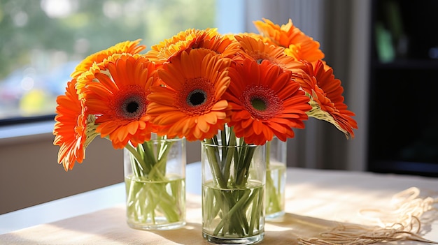 Orange gerbera centerpiece