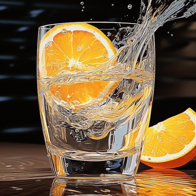 Orange In Glass of Water