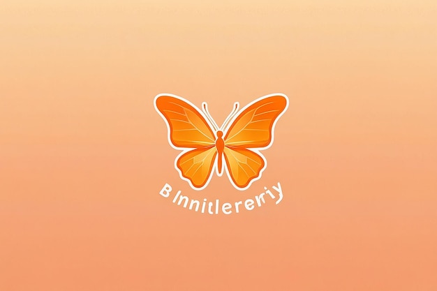 Photo orange gradient butterfly logo design