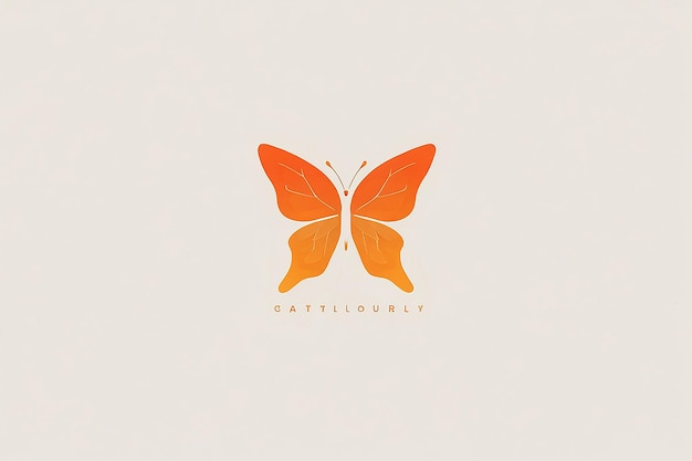 Photo orange gradient butterfly logo design