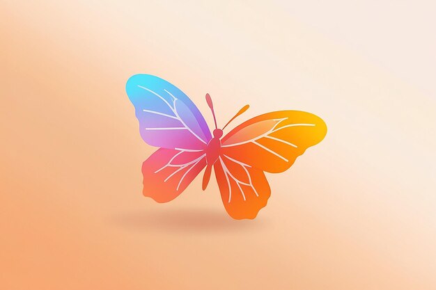 Photo orange gradient butterfly logo design