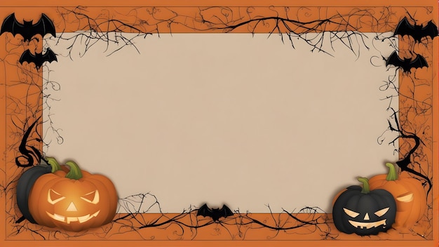 Orange halloween background border