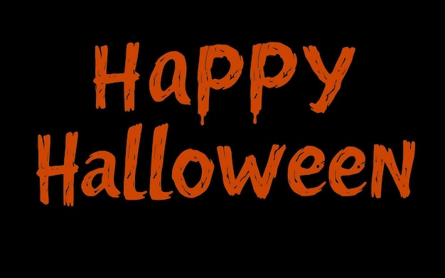 Orange Halloween greeting on black background perfect for spooky designs social media