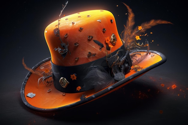 Orange halloween hat Generate Ai