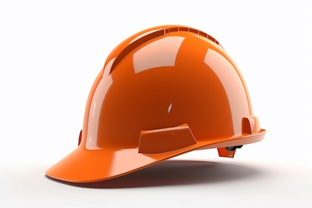 An orange hard hat is on a white background.