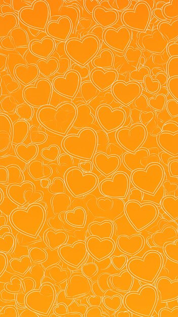 Photo orange heart pattern background