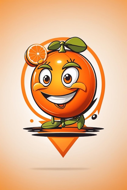 orange illustration logo design cartoon