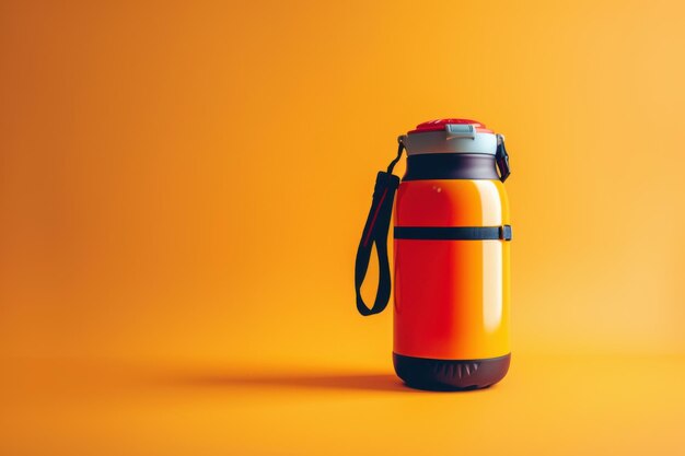 Orange Insulated Water Bottle on an Orange Background