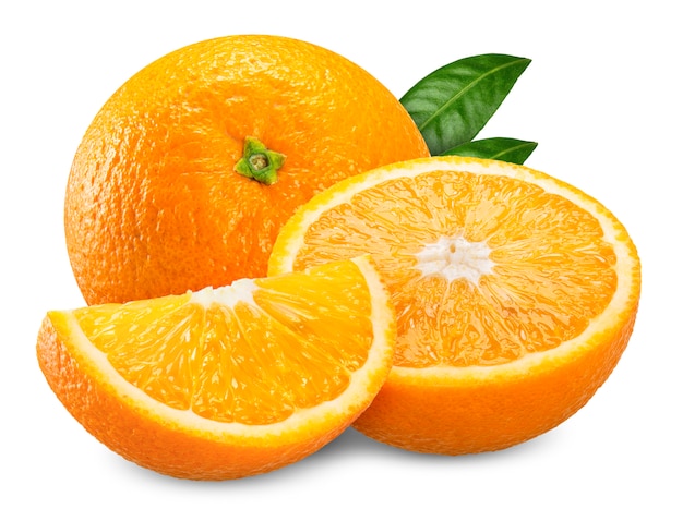 Orange isolated on white clipping path