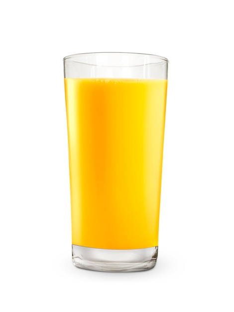 Orange juice glass isolated on white background