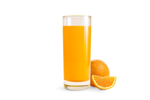 Orange Juice in glass isolated on white