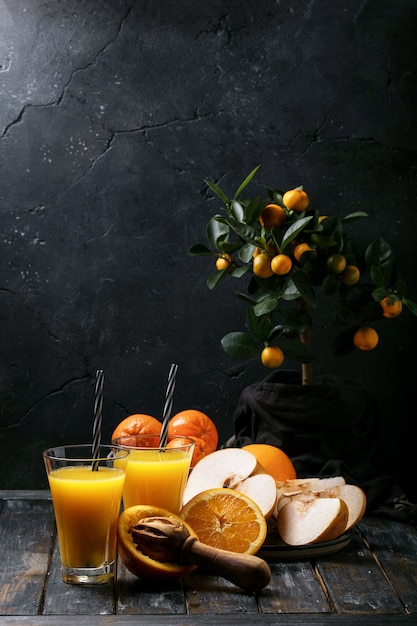 Orange Juice served with oranges