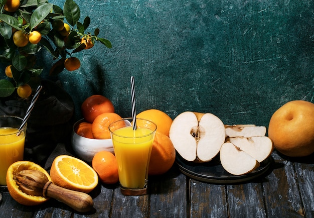 Orange Juice served with oranges