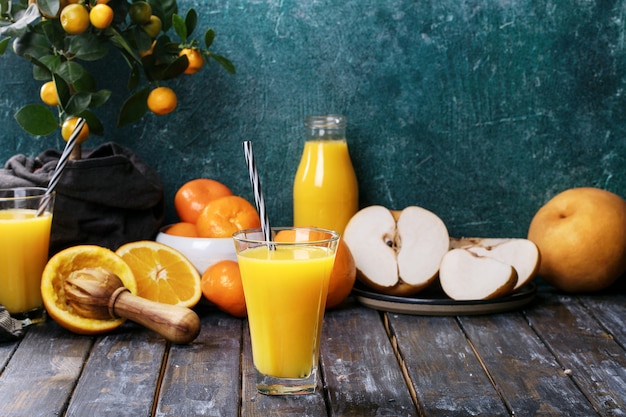 Orange Juice served with oranges