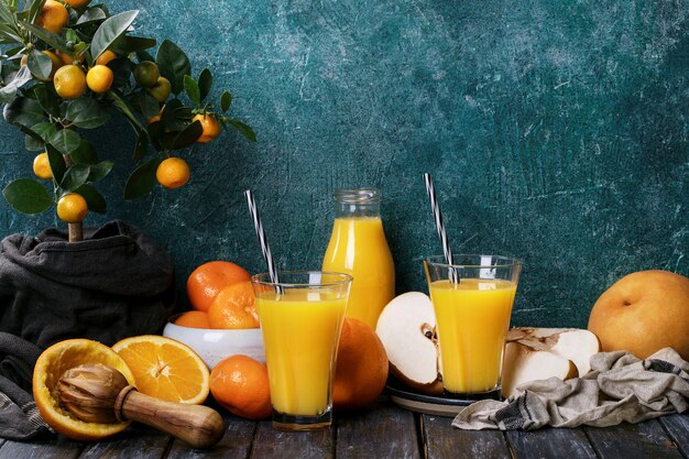 Orange Juice served with oranges