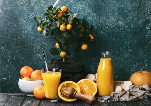 Orange Juice served with oranges