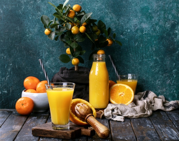 Orange Juice served with oranges