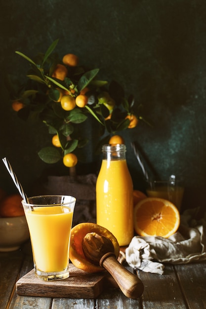 Orange Juice served with oranges