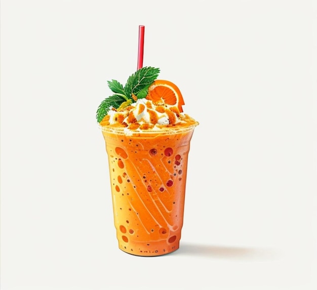 Orange juice smoothie frappe