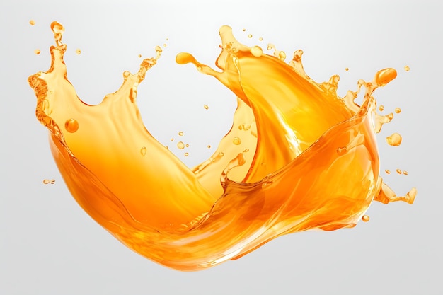 Orange juice splash isolated on alpha layers png