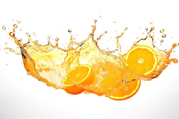 Orange juice splash Tropical orange juice Ai generated