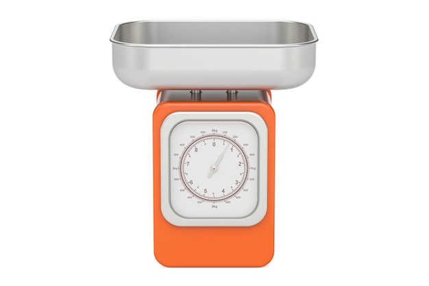 Photo orange kitchen scale 3d rendering