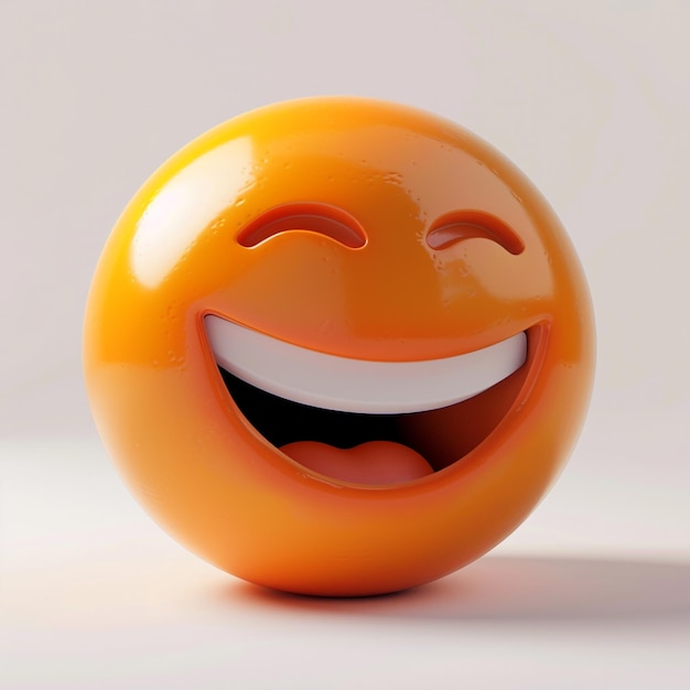 Orange laughing face emoji