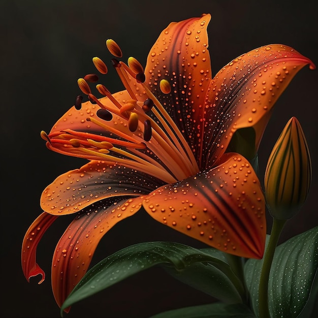 Orange lily flower