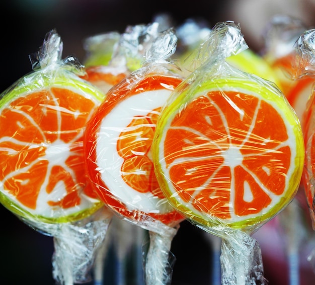 Orange lollipops