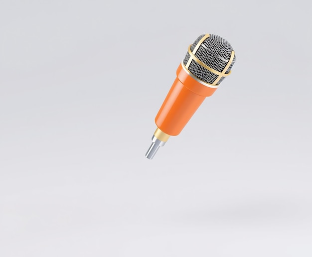 Photo orange microphone isolated on white background