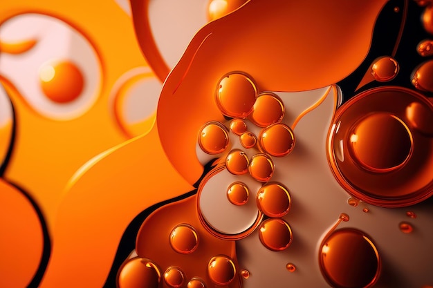 Orange and orange background with drops of water.