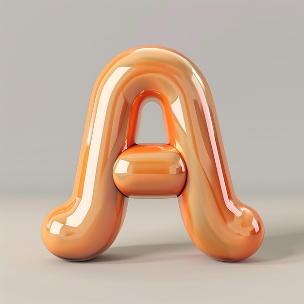 Photo an orange and orange balloon with a letter a on it