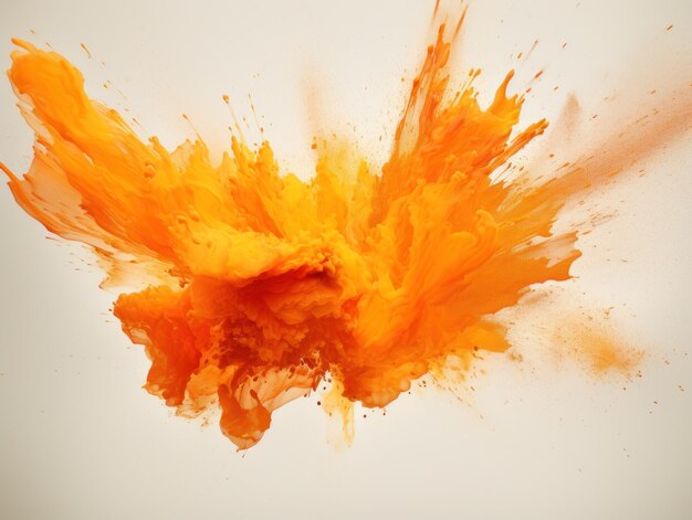 An orange paint explosion