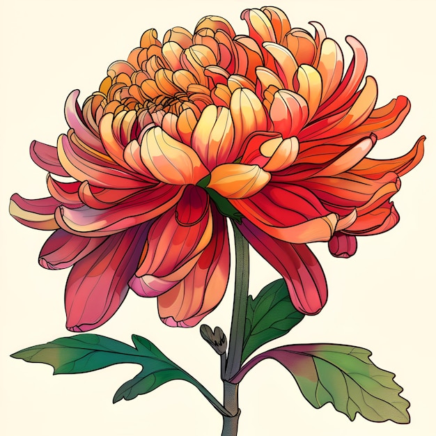 Orange and Pink Chrysanthemum Flower