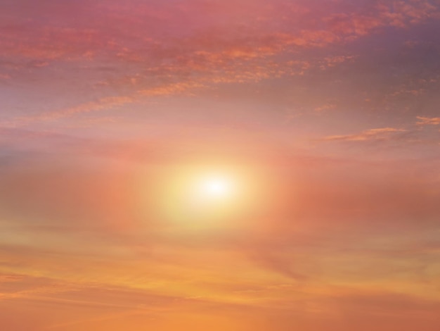 orange pink  yellow lilac cloudy  sunset at sea on evening beach sun beam  reflection