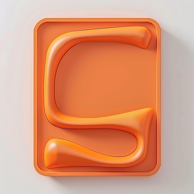 Photo orange plastic letter s with orange plastic on it