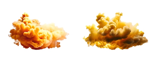 Orange powder cloud isolated on white Generative AI