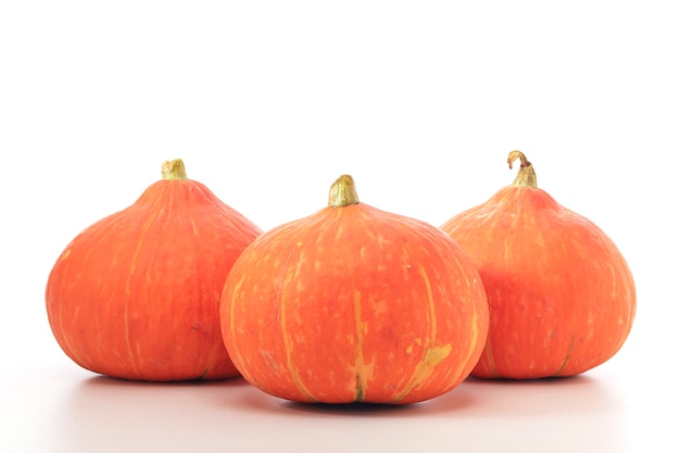 Orange pumpkin on white background