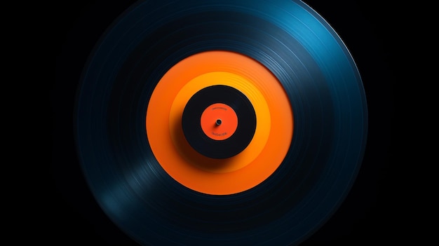 an orange record with a black and orange circle around the bottom